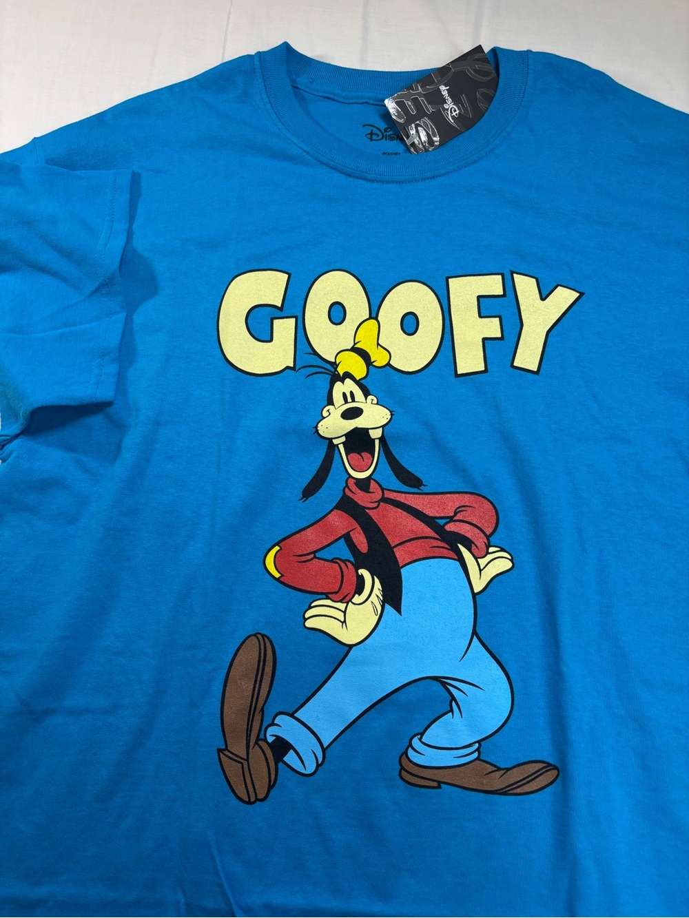 Disney Goofy T-Shirt XL Blue 100% Cotton Graphic Tee NWT Vintage Style